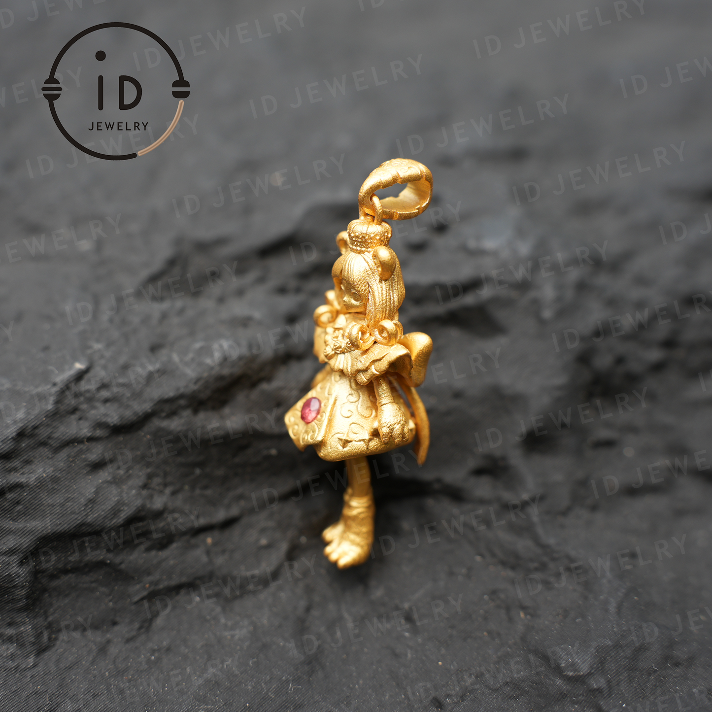 925 Gold-Plated Lion Girl Pendant｜Natural Ruby Necklace｜Greek Myth Amulet｜Leo Zodiac Jewelry｜Courage Protection Gift