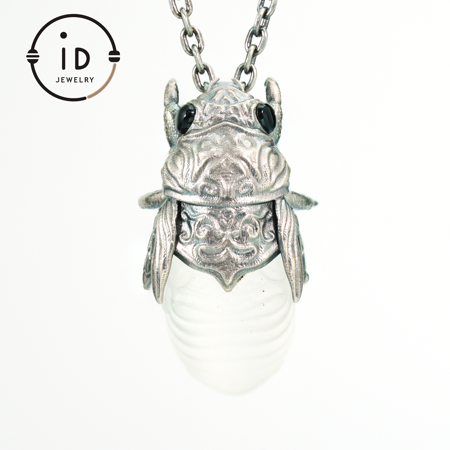 Cicada Necklace | Handmade 925 Sterling Silver Necklace | Insect Jewelry | Hand-Carved Insect Nature-Theme Necklace Gift
