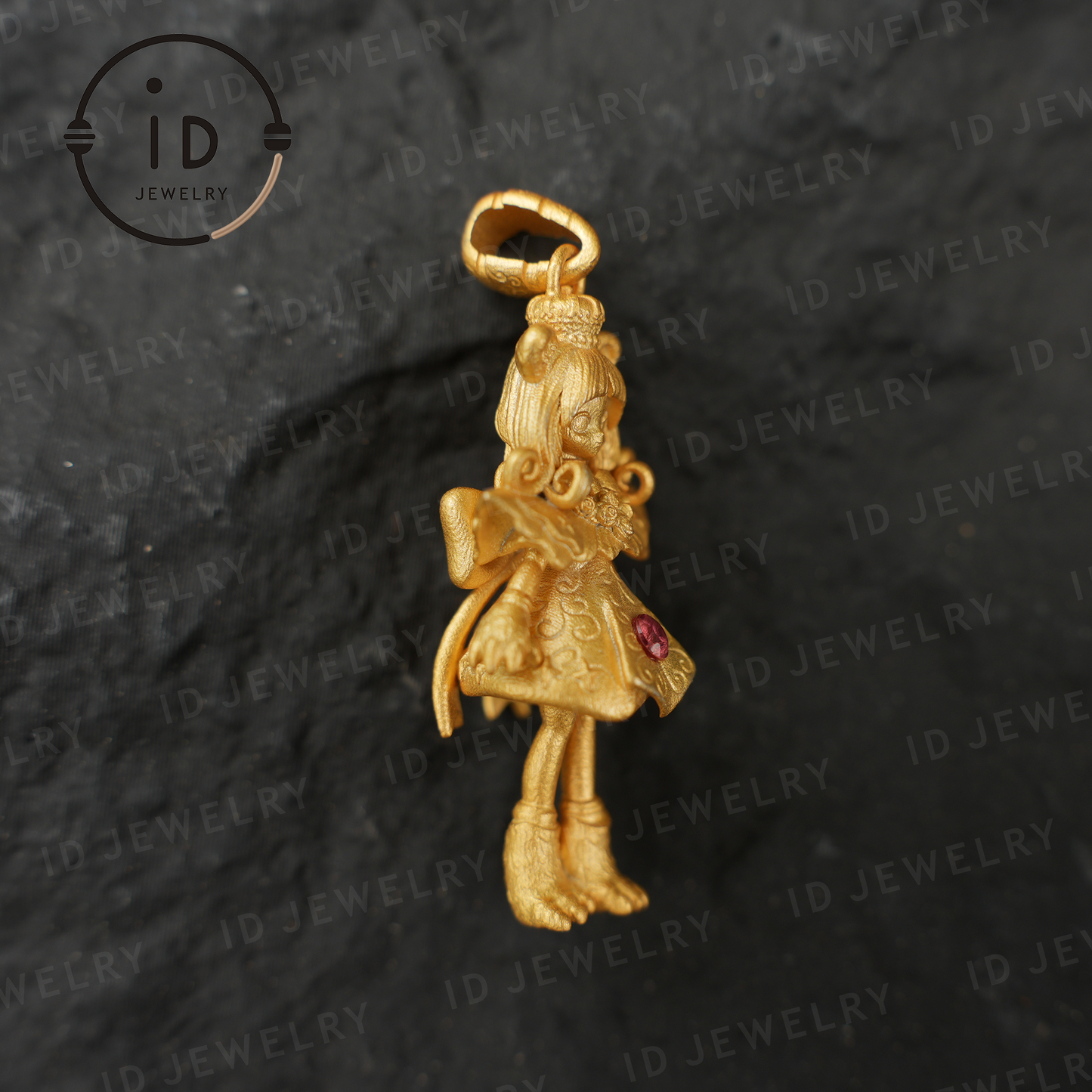 925 Gold-Plated Lion Girl Pendant｜Natural Ruby Necklace｜Greek Myth Amulet｜Leo Zodiac Jewelry｜Courage Protection Gift