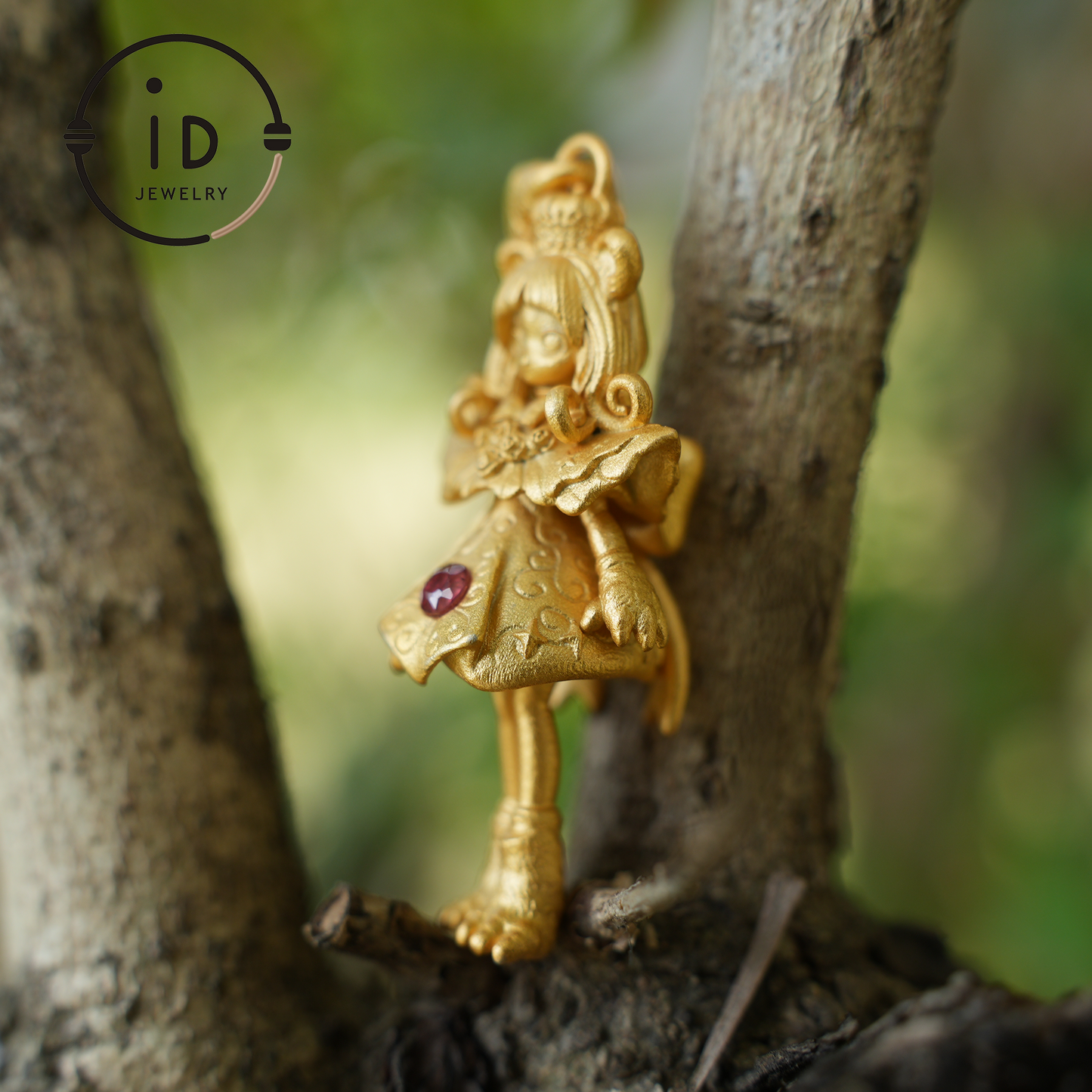 925 Gold-Plated Lion Girl Pendant｜Natural Ruby Necklace｜Greek Myth Amulet｜Leo Zodiac Jewelry｜Courage Protection Gift