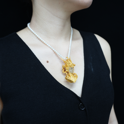 Golden Dragon Lady, Oath of the Twilight Light Pendant, Symbol of Dragon Spirit Protection