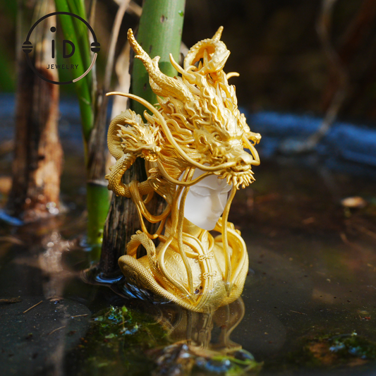 Golden Dragon Lady, Oath of the Twilight Light Pendant, Symbol of Dragon Spirit Protection