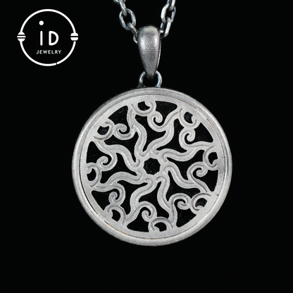 Wildlife Zebra Totem Necklace | 925 Sterling Silver Handcrafted Relief Medallion | Black-White Minimal Unisex Pendant | Double-Sided Design