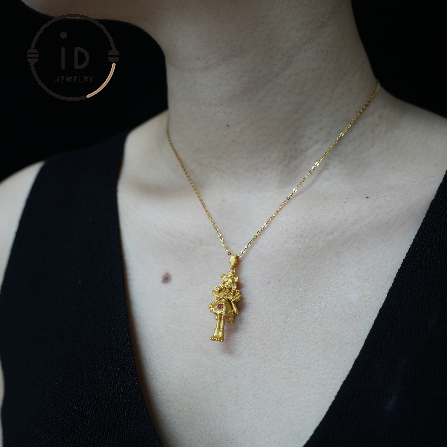 925 Gold-Plated Lion Girl Pendant｜Natural Ruby Necklace｜Greek Myth Amulet｜Leo Zodiac Jewelry｜Courage Protection Gift