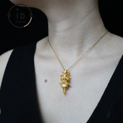 Deer Guardian Pendant, Artemis Spiritual Symbol, Life Protection & Inner Courage Symbol, Natural Energy Jewelry