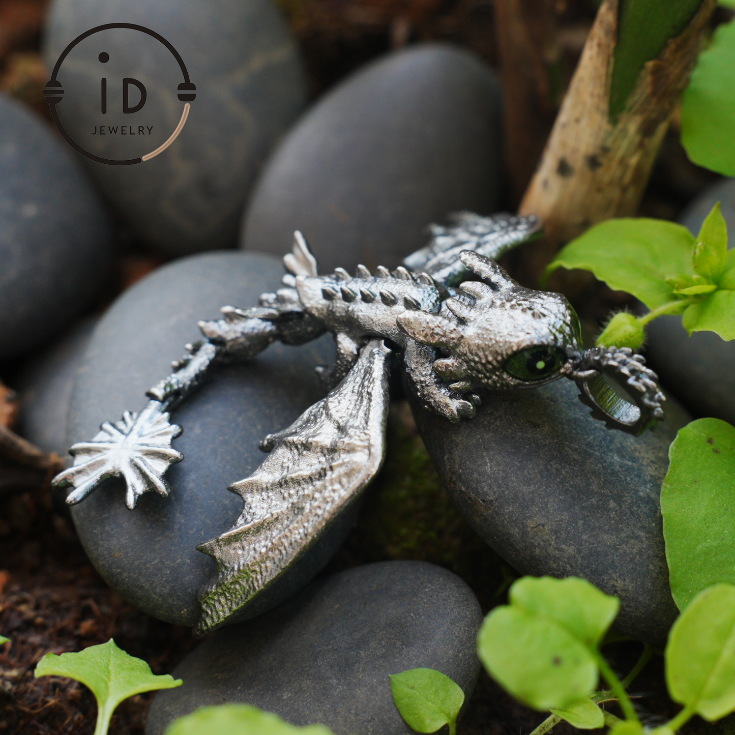 Fantasy Dragon Pendant with Enamel Finish, Handmade Jewelry, Unique Gift