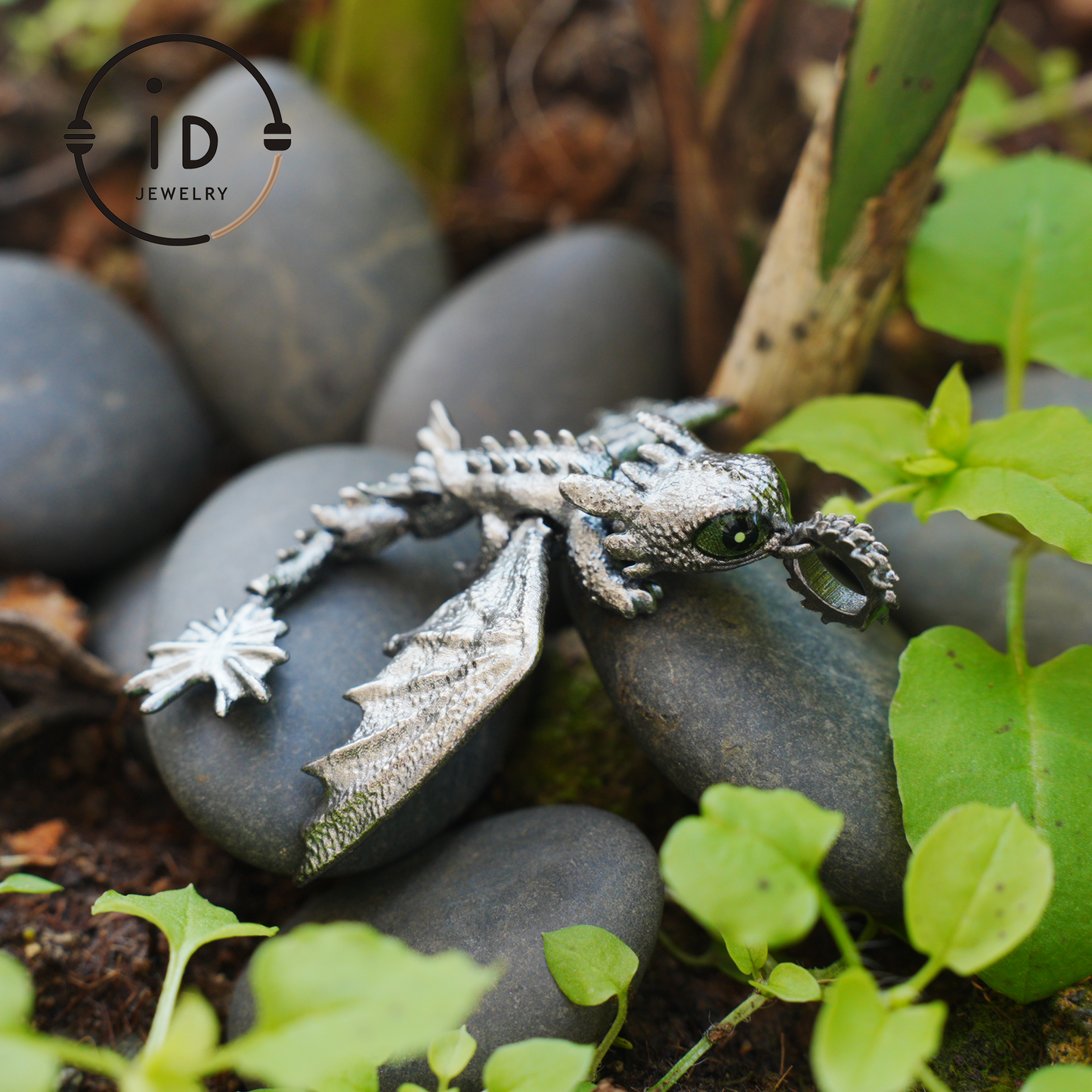 Fantasy Dragon Pendant with Enamel Finish, Handmade Jewelry, Unique Gift