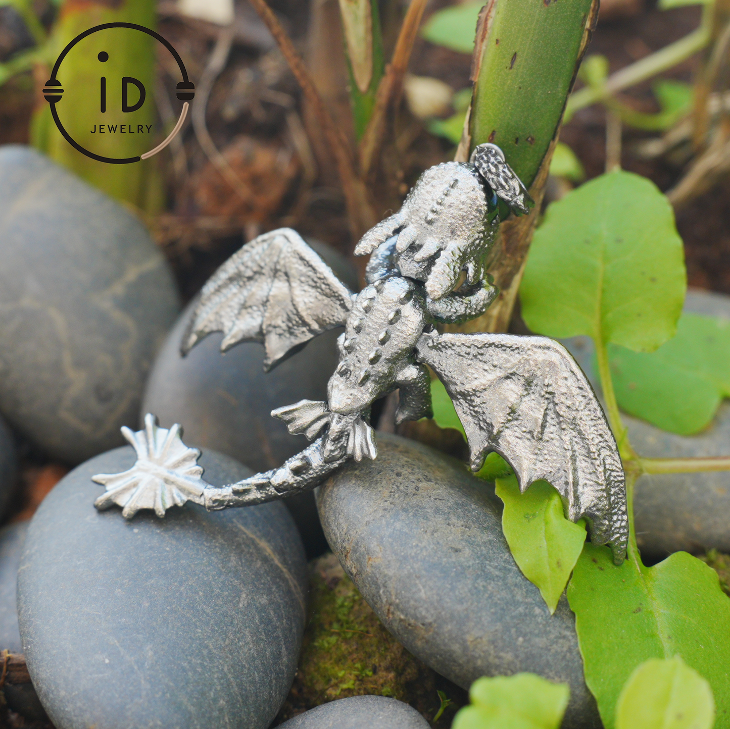 Fantasy Dragon Pendant with Enamel Finish, Handmade Jewelry, Unique Gift