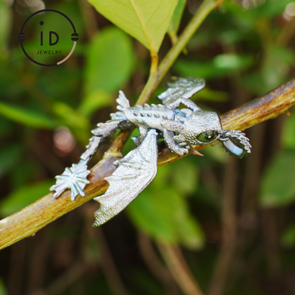 Fantasy Dragon Pendant with Enamel Finish, Handmade Jewelry, Unique Gift