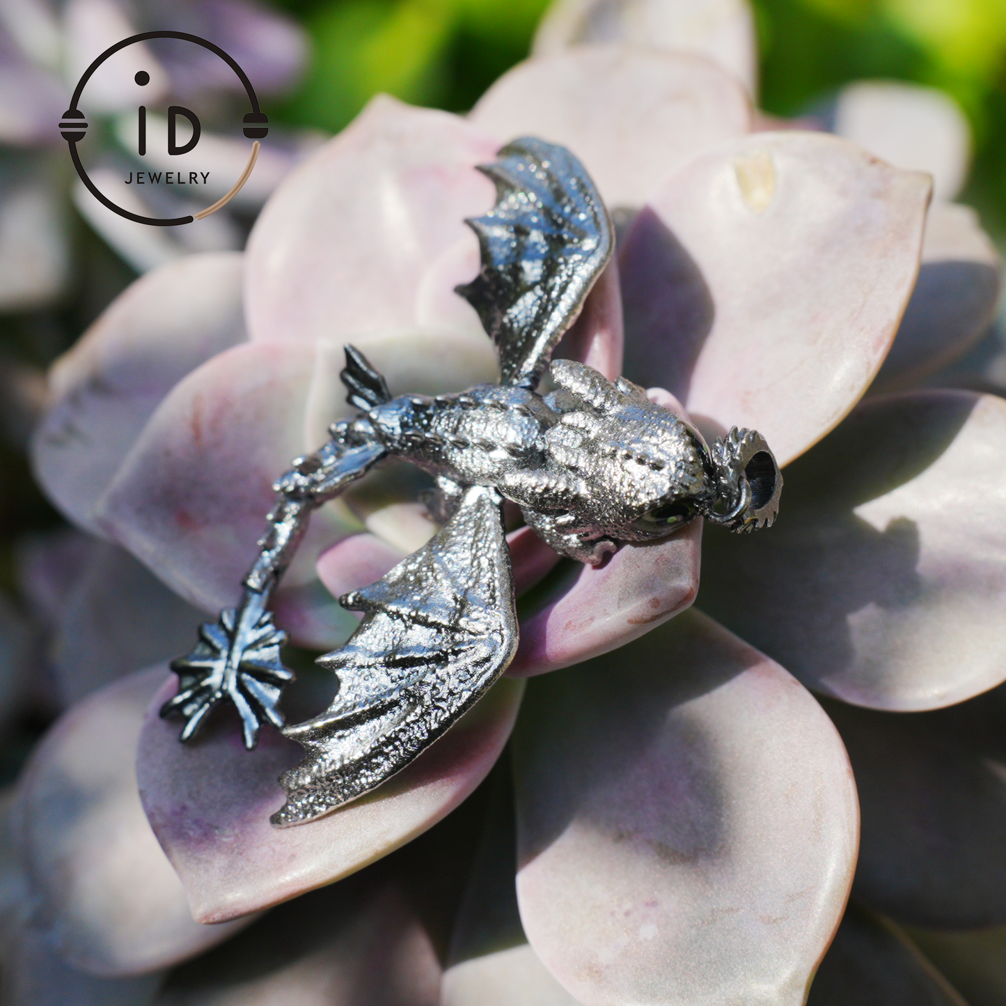 Fantasy Dragon Pendant with Enamel Finish, Handmade Jewelry, Unique Gift