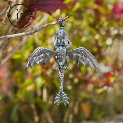 Fantasy Dragon Pendant with Enamel Finish, Handmade Jewelry, Unique Gift