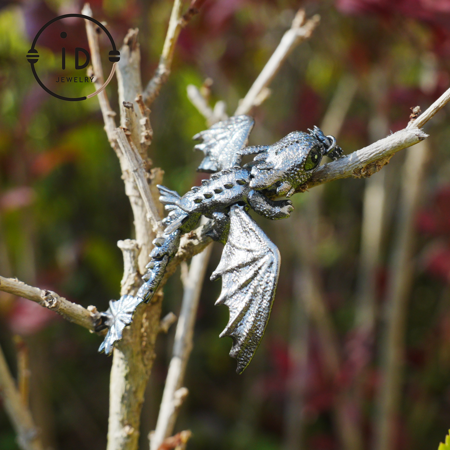 Fantasy Dragon Pendant with Enamel Finish, Handmade Jewelry, Unique Gift