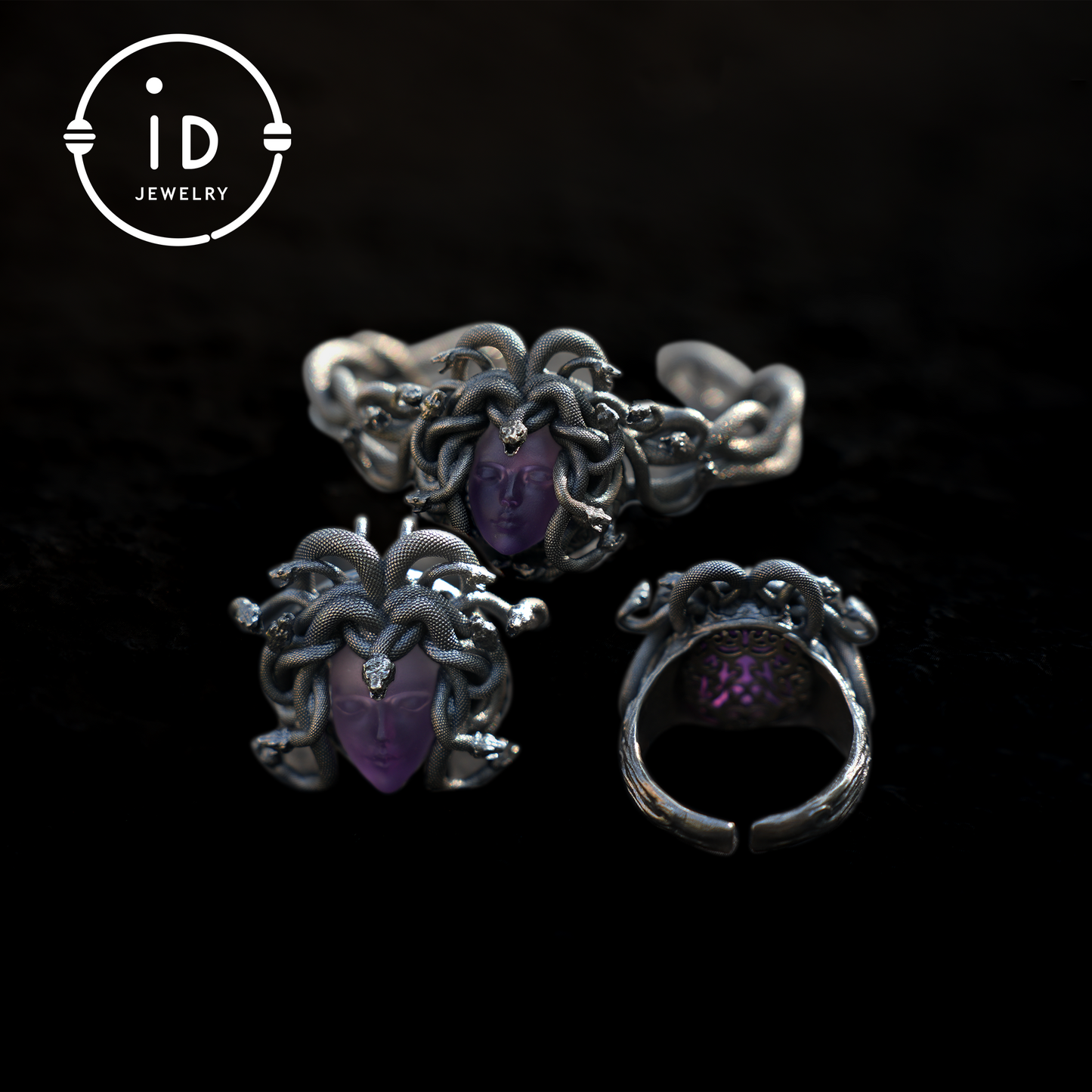 Medusa Bracelet | 925 Sterling Silver & Amethyst | Handmade Gothic Jewelry