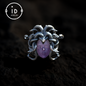 Handcrafted Medusa Pendant 925 Sterling Silver with Carved Amethyst Face, Gothic Snake Necklace, Mythical Fantasy Jewelry Gift