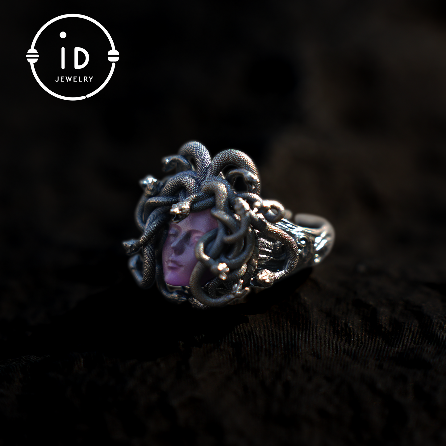 Medusa Ring | 925 Sterling Silver & Amethyst | Gothic Statement Jewelry
