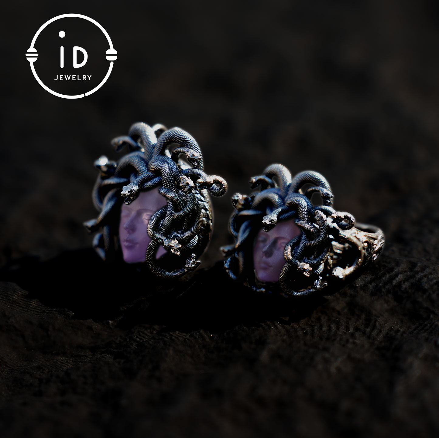 Handcrafted Medusa Pendant 925 Sterling Silver with Carved Amethyst Face, Gothic Snake Necklace, Mythical Fantasy Jewelry Gift