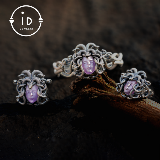 Medusa Bracelet | 925 Sterling Silver & Amethyst | Handmade Gothic Jewelry