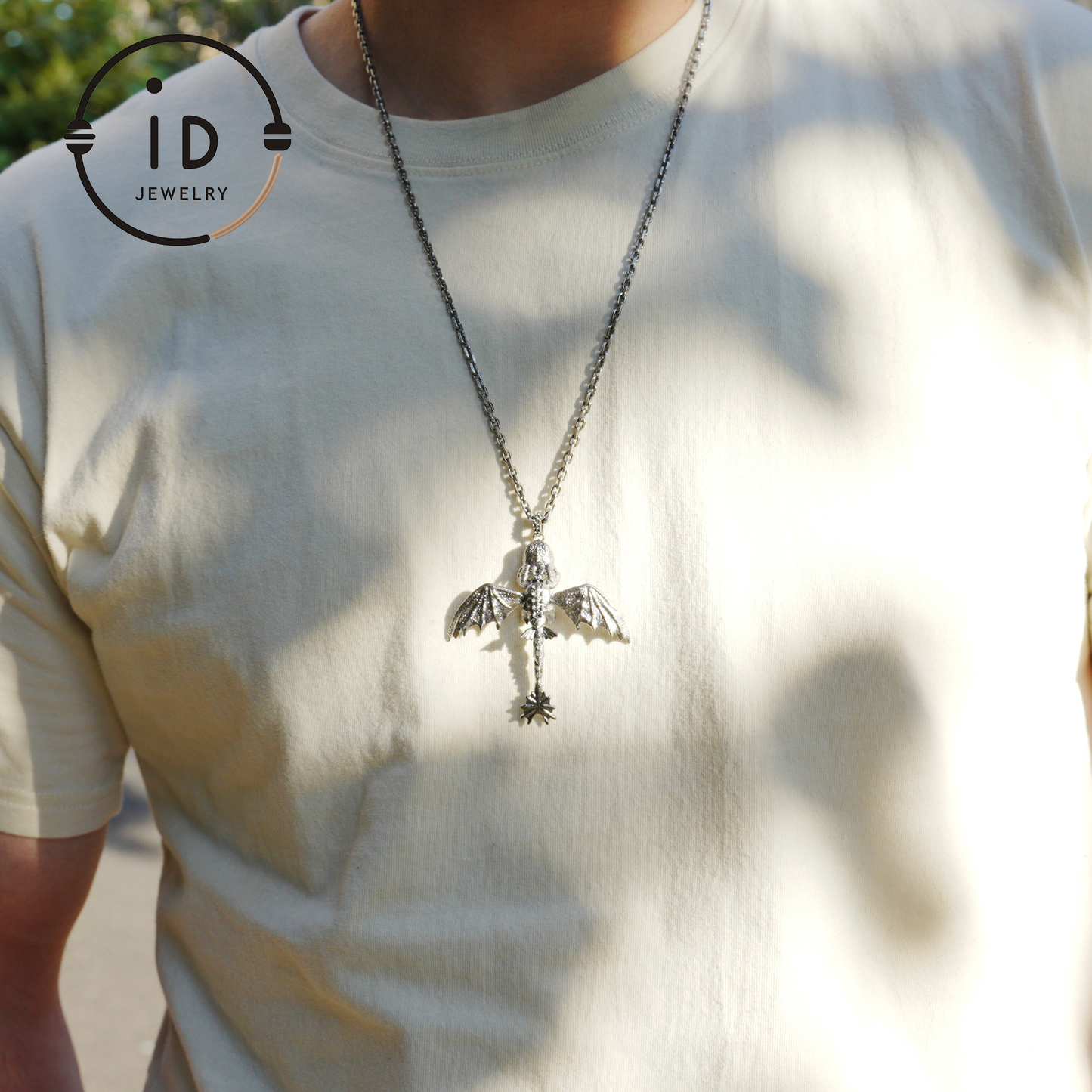 Fantasy Dragon Pendant with Enamel Finish, Handmade Jewelry, Unique Gift