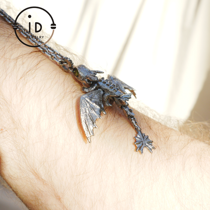 Fantasy Dragon Pendant with Enamel Finish, Handmade Jewelry, Unique Gift