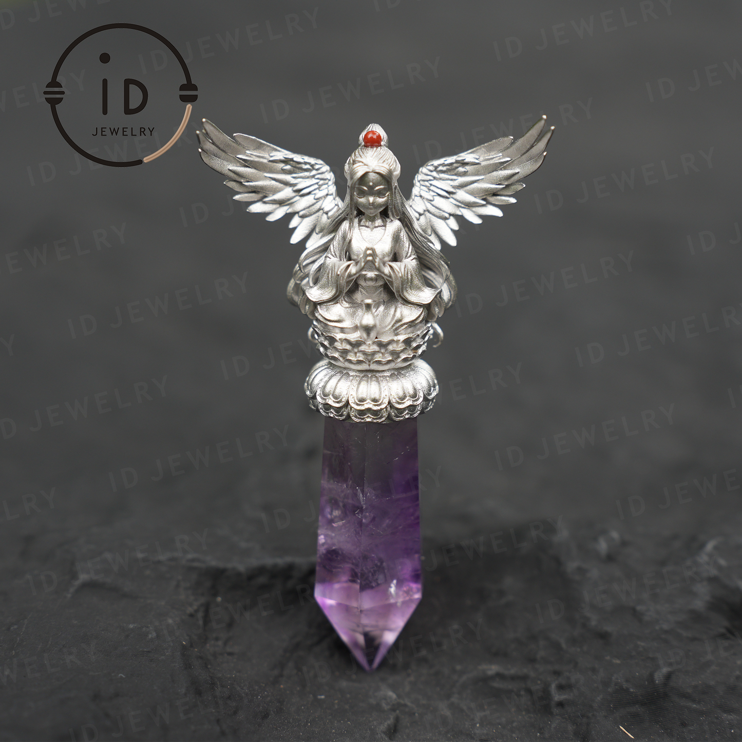 Oriental Spiritual Amethyst Pendant Necklace｜Handmade 925 Silver Jewelry｜Meditation Energy Amulet Gift for Soul Friends