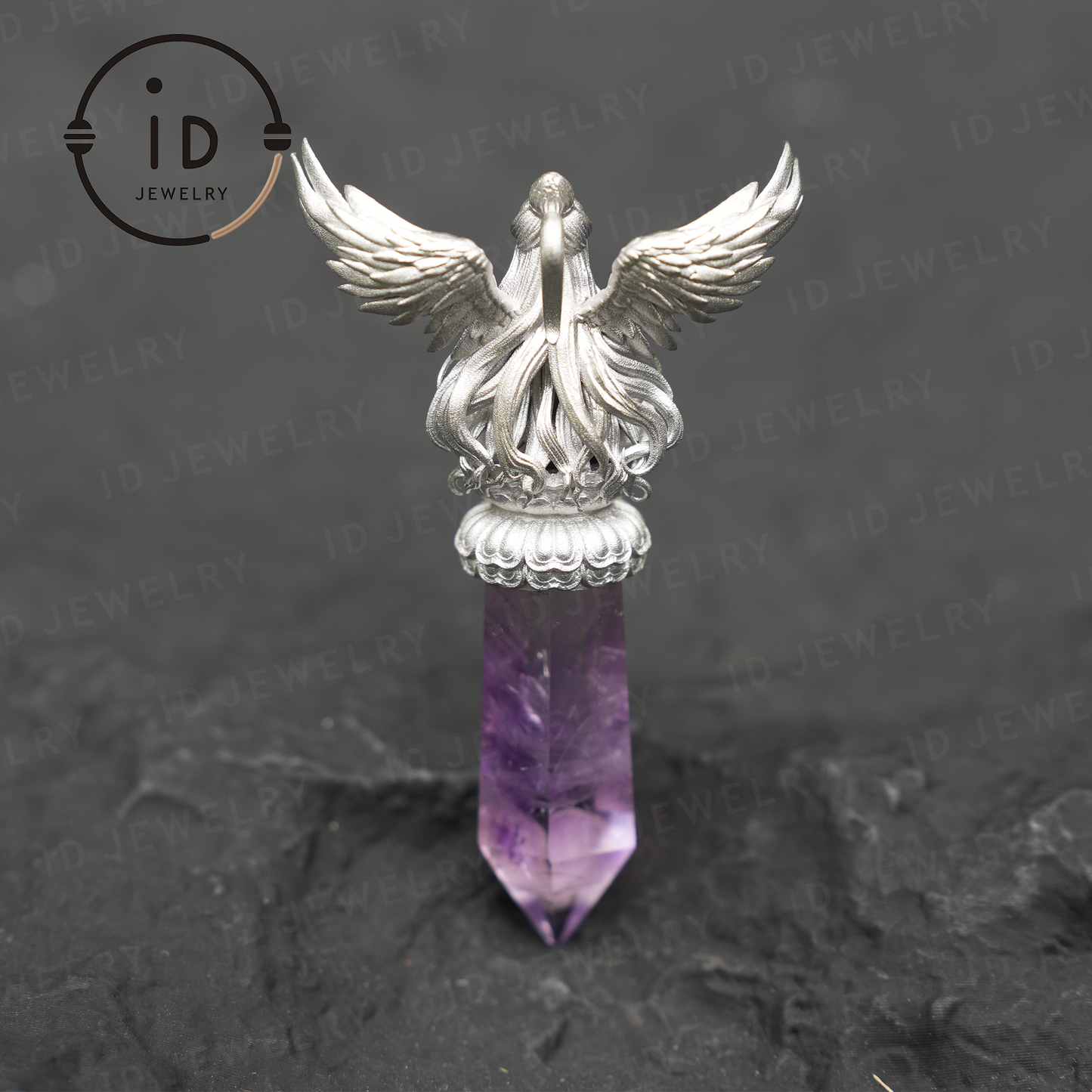 Oriental Spiritual Amethyst Pendant Necklace｜Handmade 925 Silver Jewelry｜Meditation Energy Amulet Gift for Soul Friends