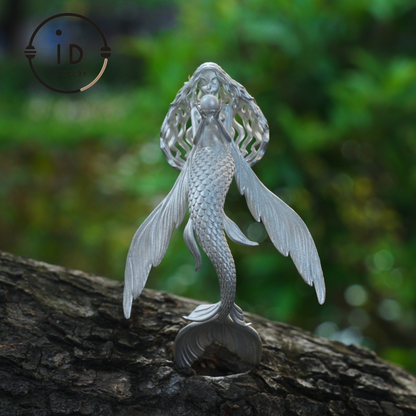 925 Sterling Silver Mermaid Pearl Pendant Necklace Hand-Carved Ocean Fantasy Jewelry |Protection Talisman & Symbol of Love Unique Gift Idea