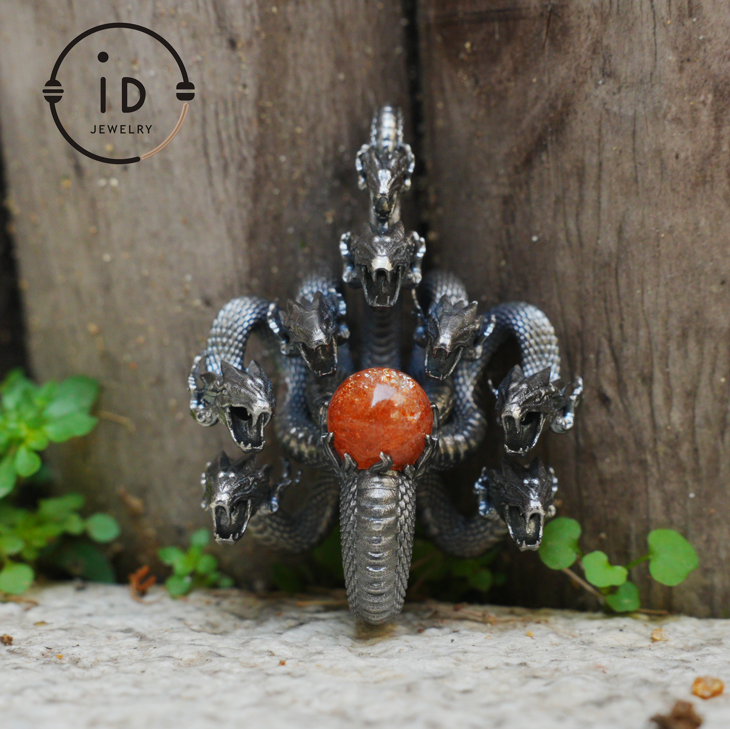 Eight-Headed Serpent Pendant - S925 Silver - Handmade Creative Design Inspired by Yamata no Orochi (Japanese Mythology)