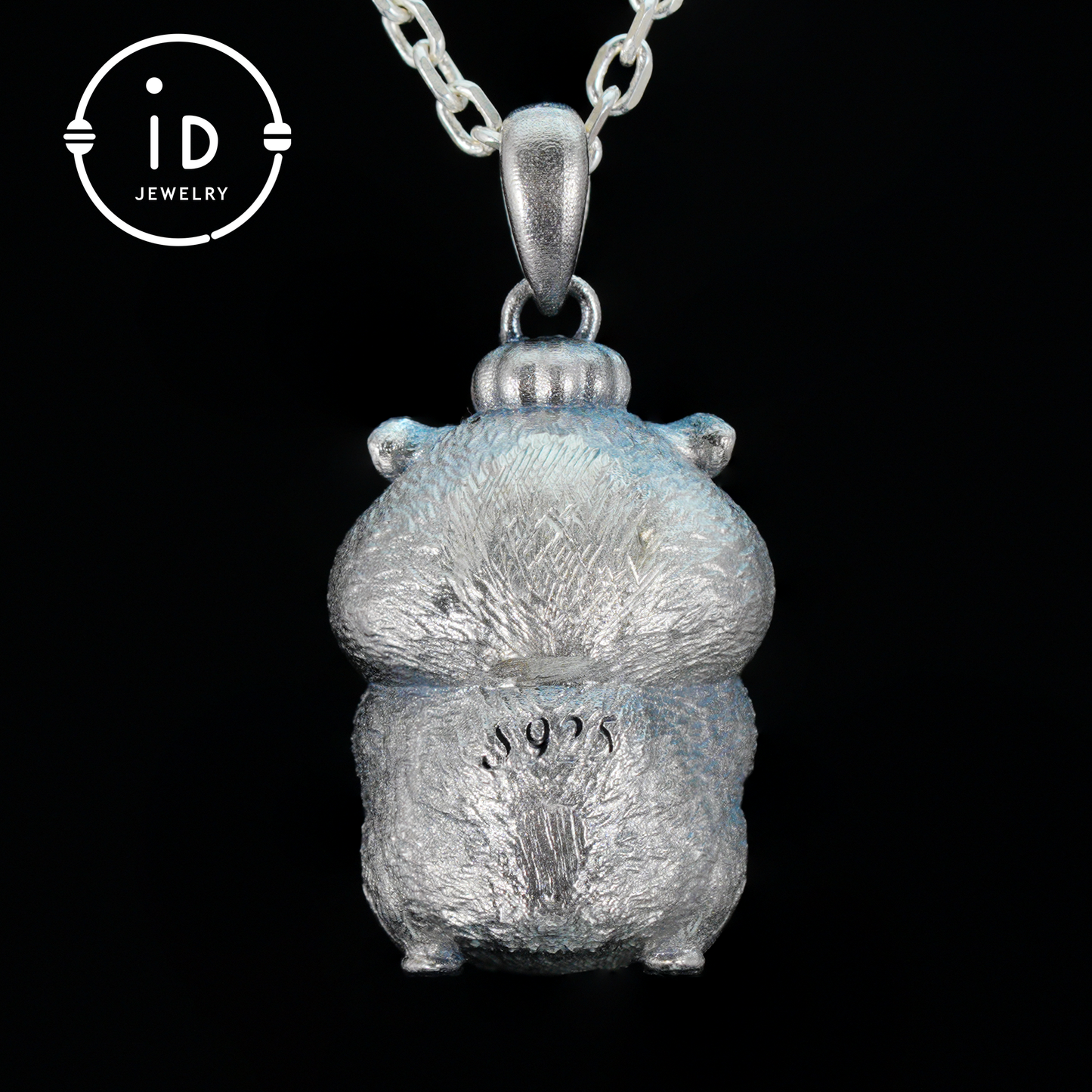 Oxidized Silver Hamster Pendant Handmade Totem Jewelry Animal Charm Necklace Gift for Her Zen Style Talisman 925 Sterling Silver