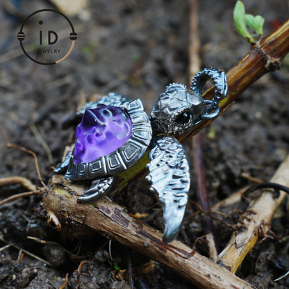 925 Silver Sea Turtle Pendant Necklace, Articulated Ocean Talisman for Divers & Ocean Lovers, Handmade Birthday / Christmas Gift