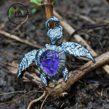 925 Silver Sea Turtle Pendant Necklace, Articulated Ocean Talisman for Divers & Ocean Lovers, Handmade Birthday / Christmas Gift