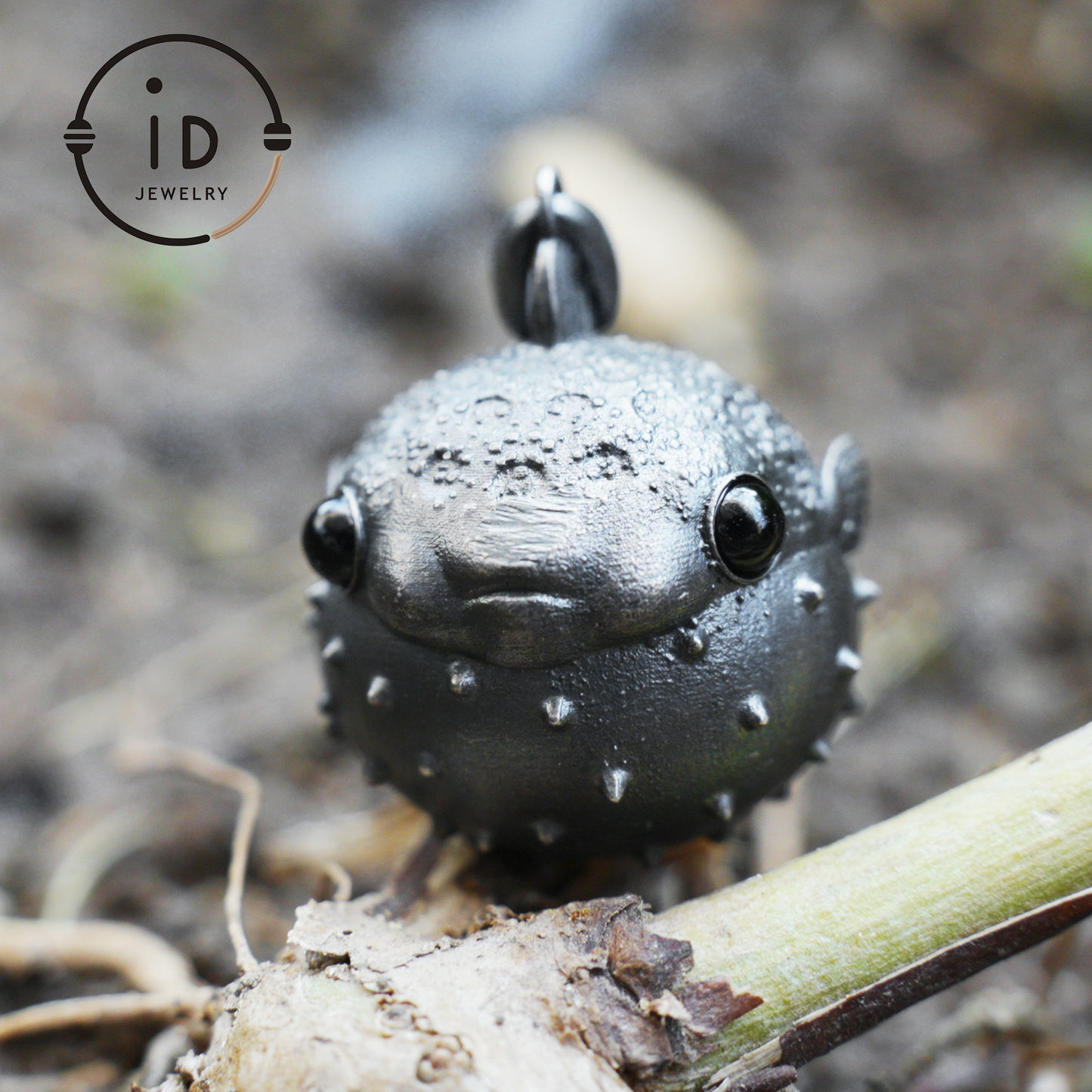 Fish Pendant made of 925 Sterling Silver with Black Onyx in Fairytale Style · Gift for Her · Solid Talisman for Nature Lovers