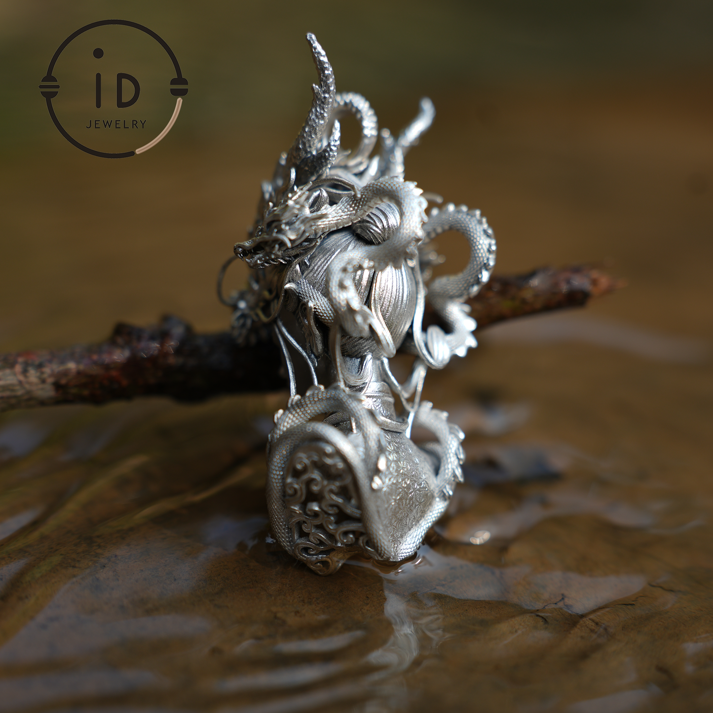 925 Sterling Silver Eastern Dragon God Pendant – Handmade Fantasy Jewelry for Collectors & Cultural Enthusiasts