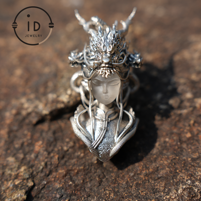 925 Sterling Silver Eastern Dragon God Pendant – Handmade Fantasy Jewelry for Collectors & Cultural Enthusiasts