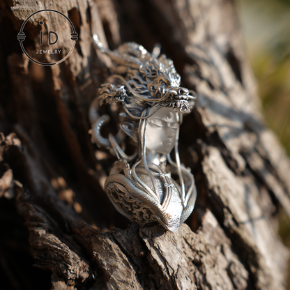 925 Sterling Silver Eastern Dragon God Pendant – Handmade Fantasy Jewelry for Collectors & Cultural Enthusiasts