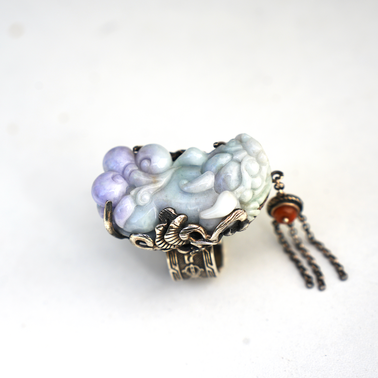 Handmade Jadeite Ring| Mystical Protection Jewelry| Artistic Gemstone Ring| Brave troops-Inspired| Symbol of Fortune