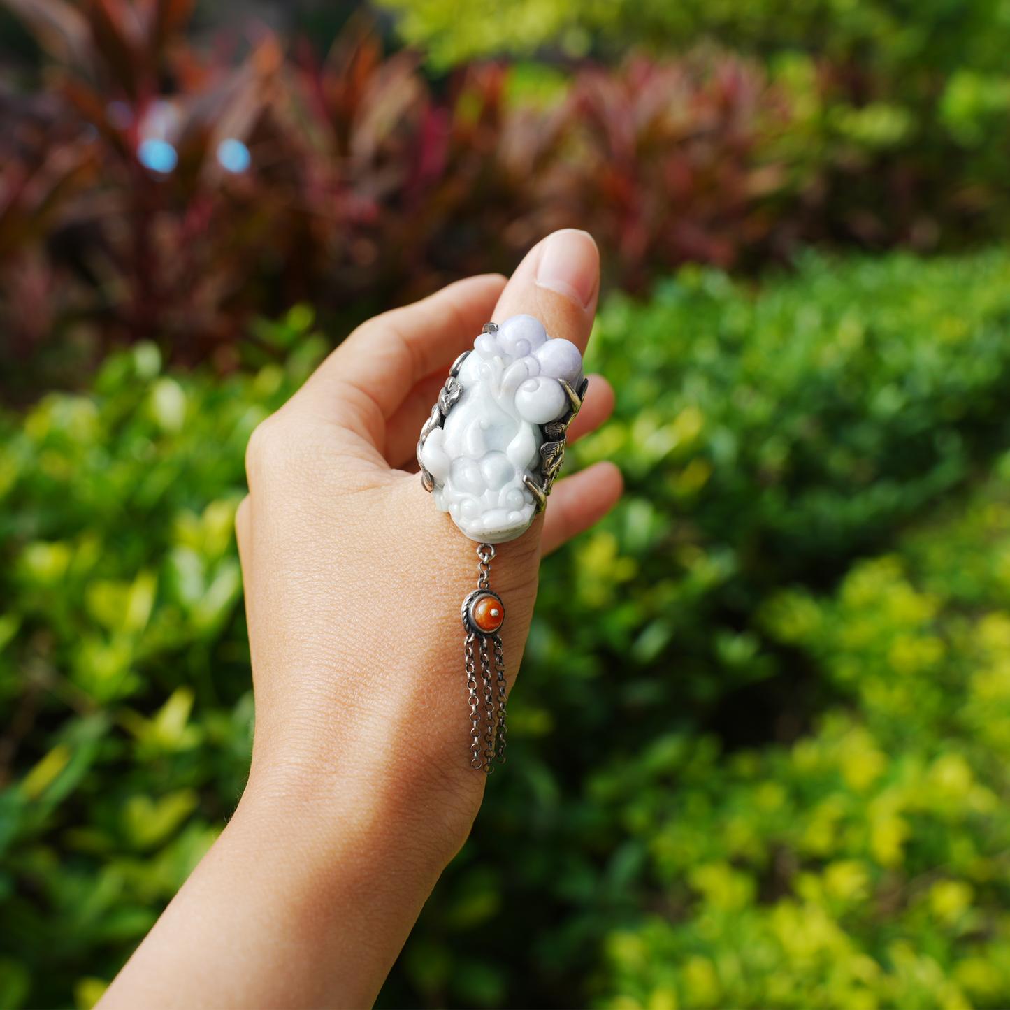 Handmade Jadeite Ring| Mystical Protection Jewelry| Artistic Gemstone Ring| Brave troops-Inspired| Symbol of Fortune