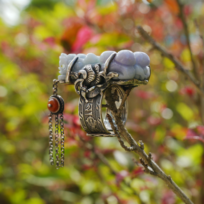 Handmade Jadeite Ring| Mystical Protection Jewelry| Artistic Gemstone Ring| Brave troops-Inspired| Symbol of Fortune