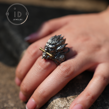 Wukong Ring - 925 Silver Gothic Design, Statement Jewelry for Fantasy Lovers