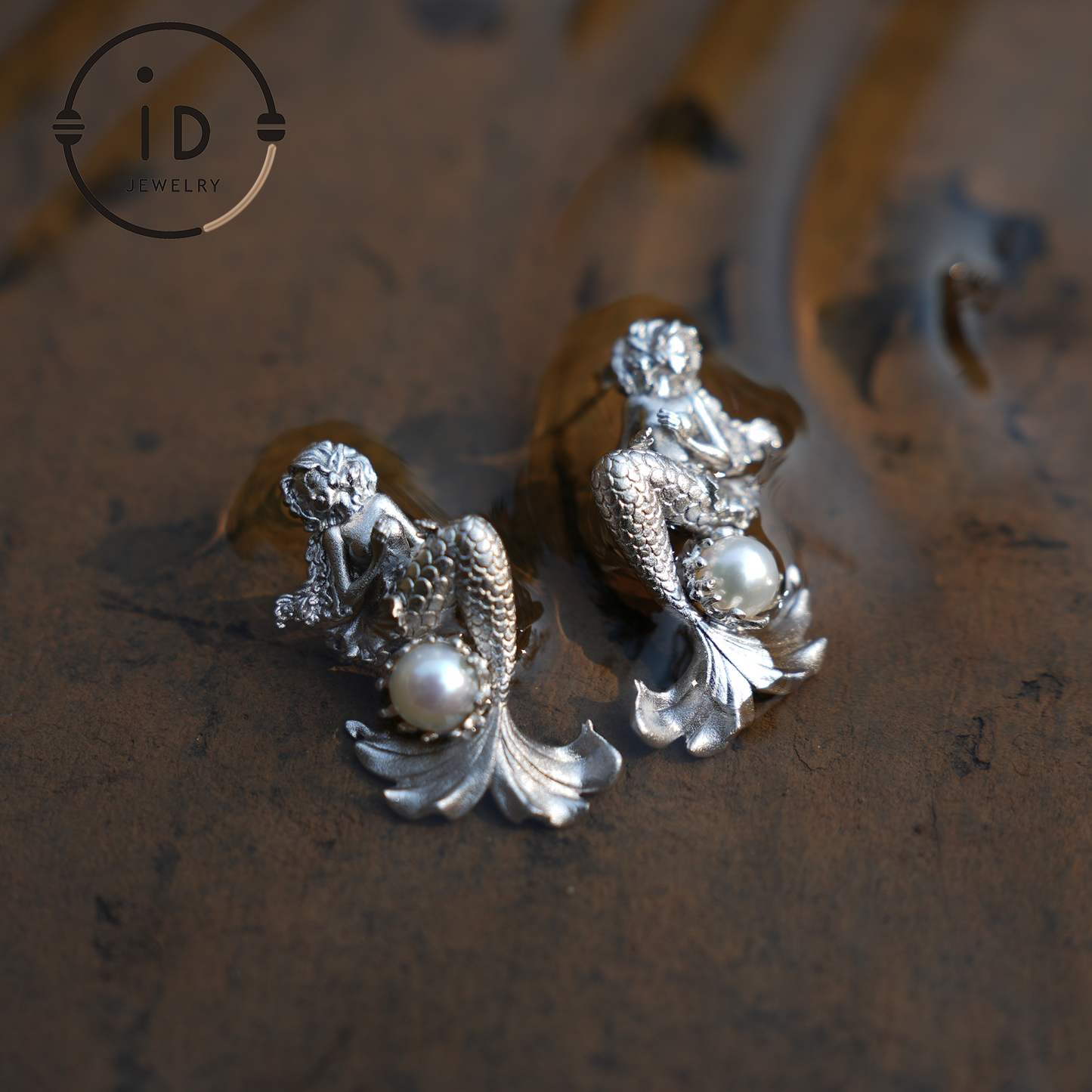 925 Silver Mermaid Pearl Earrings Handmade Ocean Fantasy Jewelry Birthday and Christmas Gift for Her