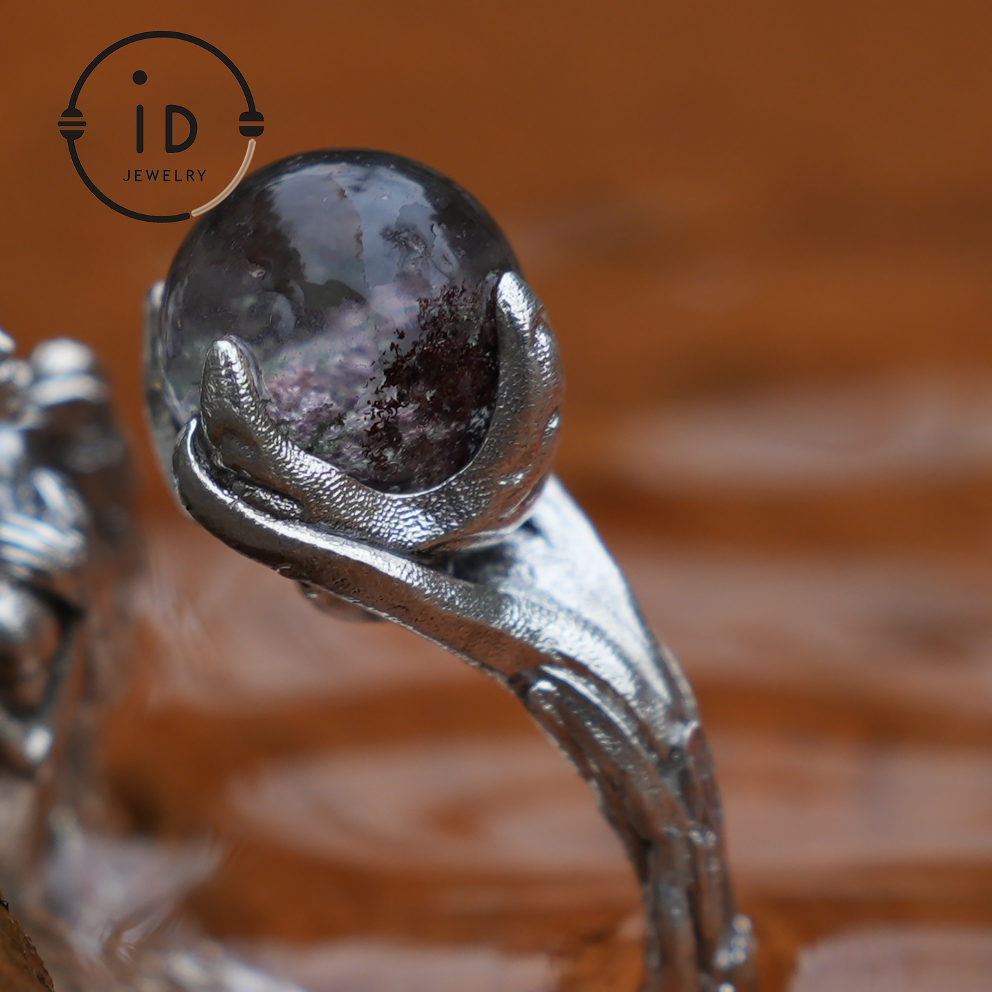 Soul Guardian Crown Ring | Handcrafted Jewelry with phantom quartz | 925 Silver Fantasy Ring