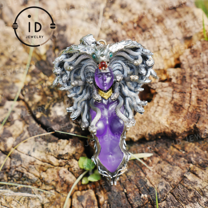 Handmade Gothic Medusa Necklace｜Greek Myth Serpent Hair Jewelry Design｜Symbol of Awakening, Inner Power and Spiritual Protection