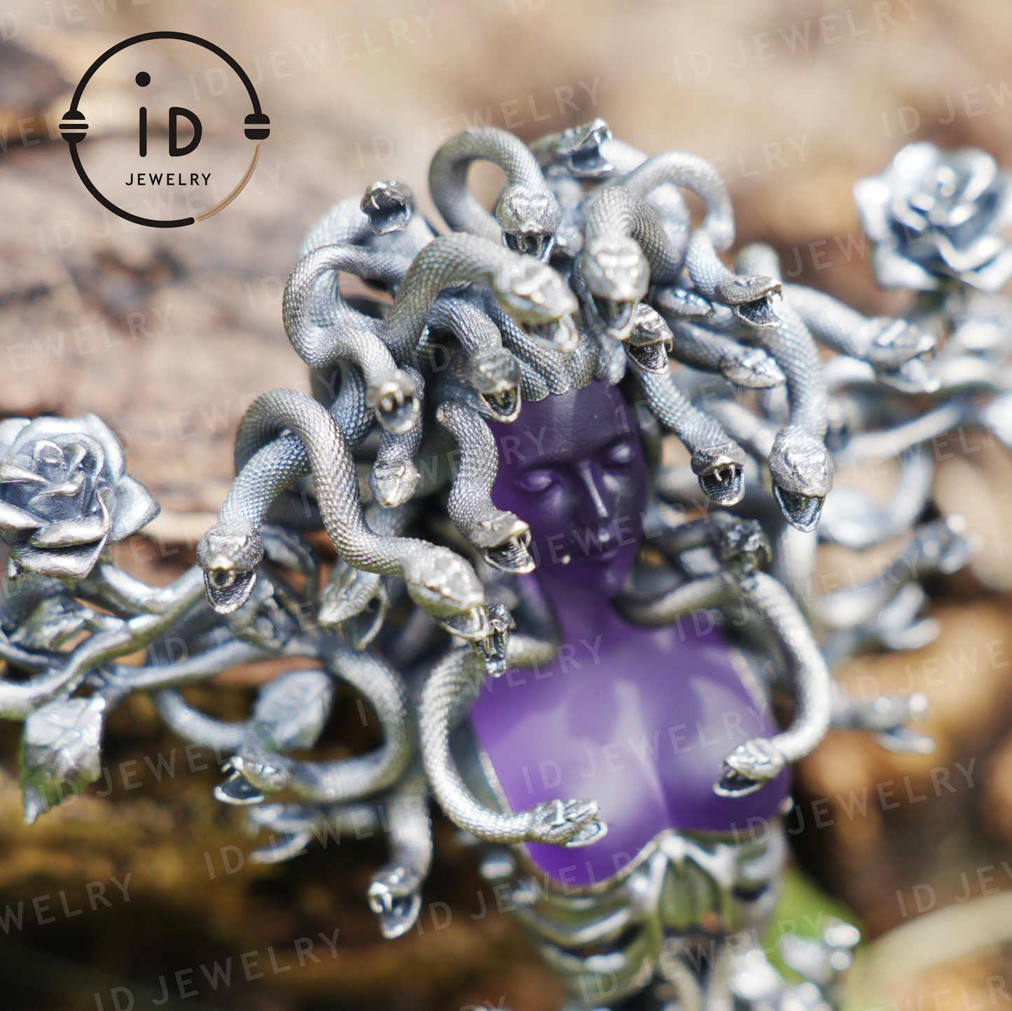 2-in-1 Medusa Pendant Brooch｜Handcrafted Gothic Jewelry with Amethyst｜Symbol of Feminine Awakening & Protection｜Myth-Inspired Gift for Her