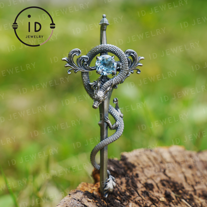 925 Silver Dragon Pendant Necklace｜Medieval Fantasy Jewelry｜Gothic Dragon Style｜Spiritual Power Symbol