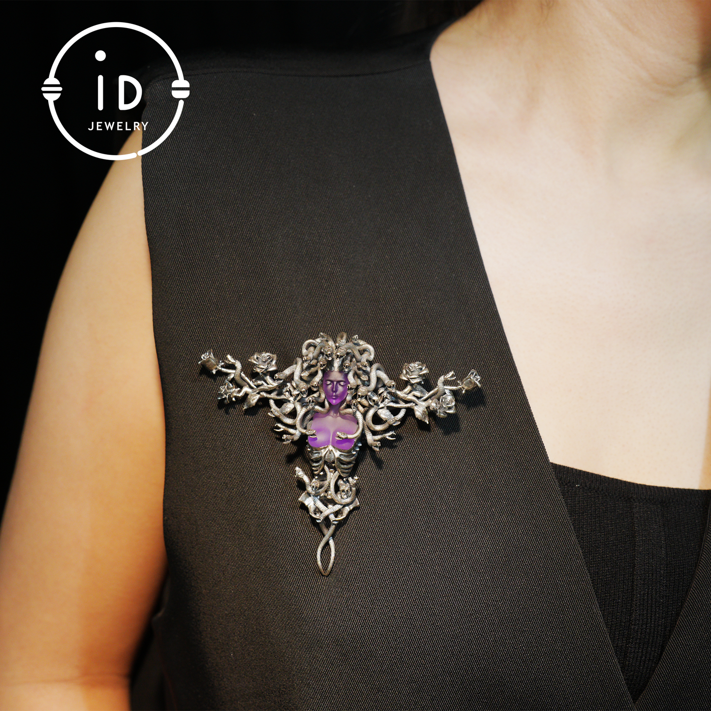 2-in-1 Medusa Pendant Brooch｜Handcrafted Gothic Jewelry with Amethyst｜Symbol of Feminine Awakening & Protection｜Myth-Inspired Gift for Her