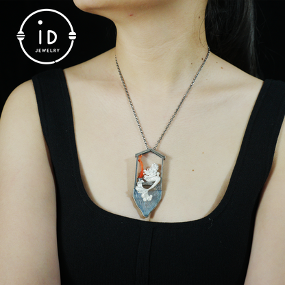 Handcrafted Mermaid Pendant Necklace with Pearl & Coral | Sterling Silver Ocean Fairy Jewelry | Mythical Sea Spirit Gift for Her