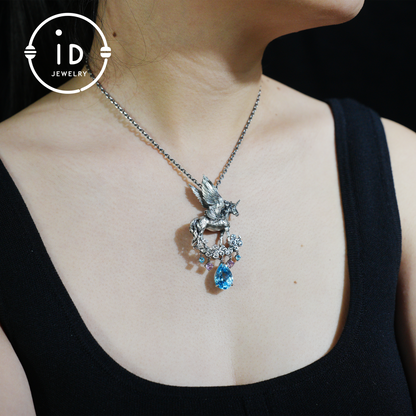 Hand-Carved Pegasus Unicorn Necklace | Symbol of Freedom, Purity & Blessing | Spiritual Gift for Magic Zodiac Believers