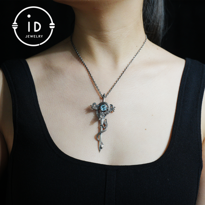 925 Silver Dragon Pendant Necklace｜Medieval Fantasy Jewelry｜Gothic Dragon Style｜Spiritual Power Symbol