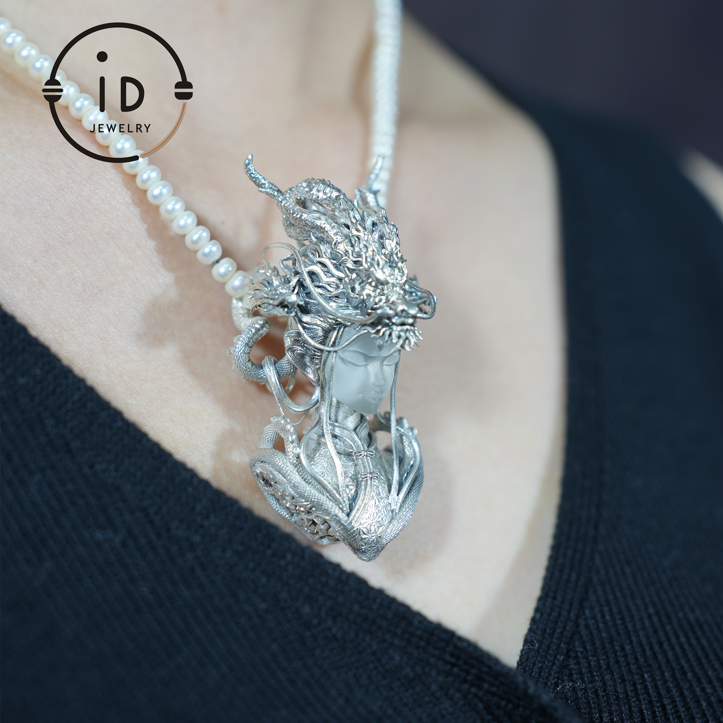 925 Sterling Silver Eastern Dragon God Pendant – Handmade Fantasy Jewelry for Collectors & Cultural Enthusiasts