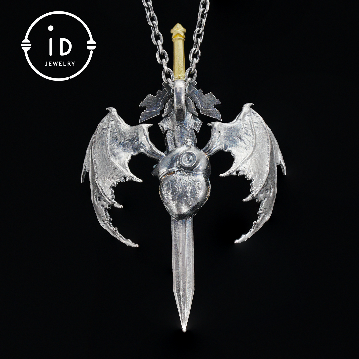 925 Silver Guardian Heartblade Necklace, Handmade 925 Silver Necklace, Garnet Symbolizing Vitality, Silver Jewelry Gift