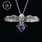Spread-Wing Owl Necklace｜Animal Totem Amulet｜925 Sterling Silver, Hand-Carved｜Winged Design｜Nature-Themed Necklace